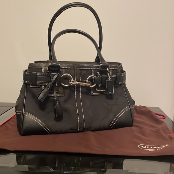Black Coach Handbag - Picture 4 of 5
